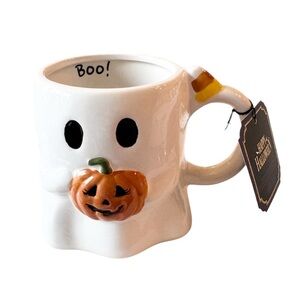 🎃 GHOST PUMPKIN Candy Corn Boo Mug Halloween NEW